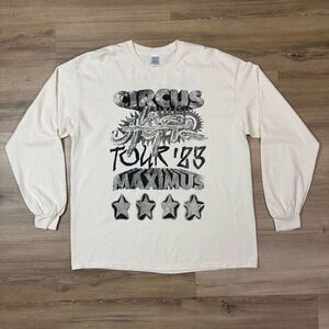 Travis Scott Circus Maximus Utopia Tour Long Sleeve Tee Shirt Size XL Cream 2023